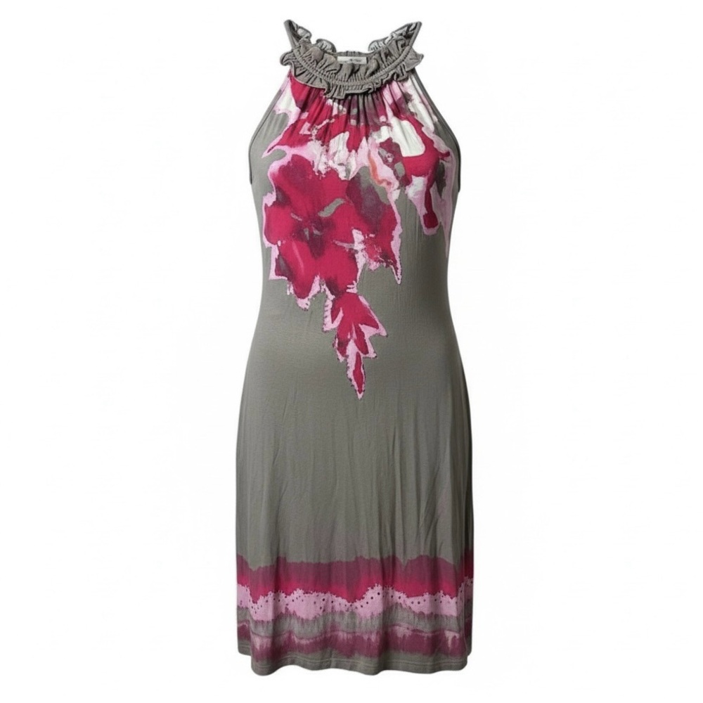 INC International Concepts Dress Size Small Grecian Neckline Shift Floral Sequin
